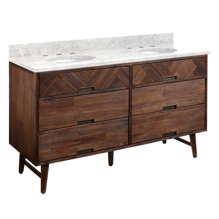 Signature Hardware Danenburg 61" Double Bathroom Vanity Set Perigold